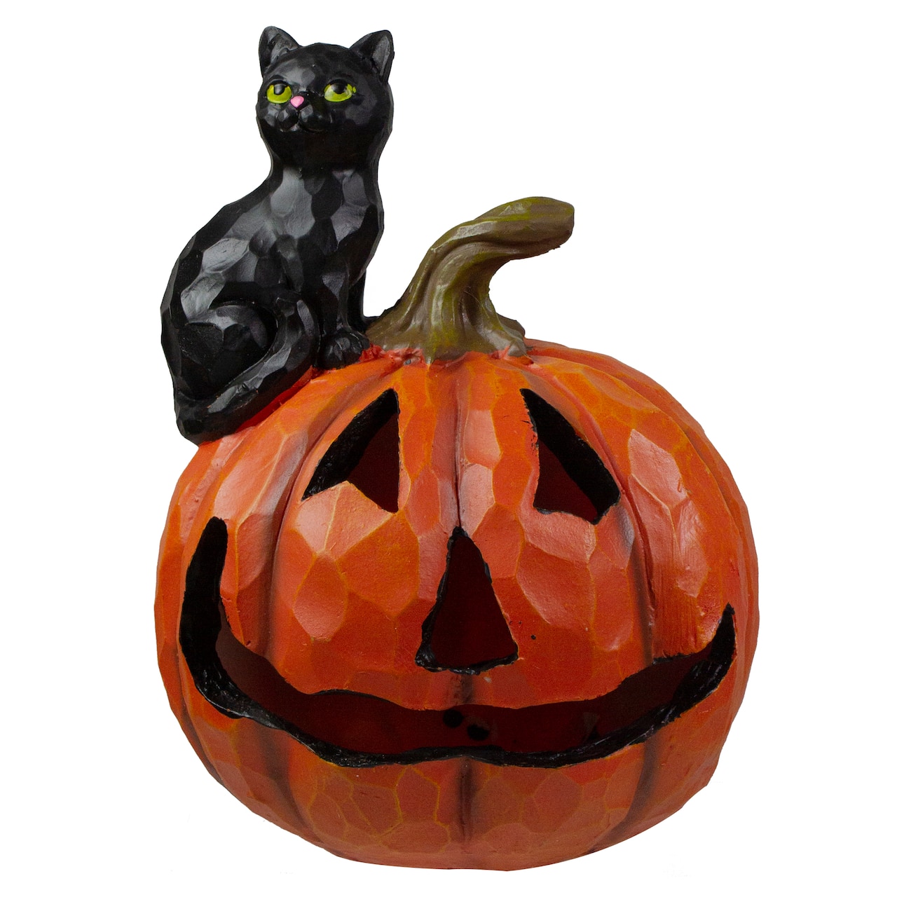 10" Jack-O-Lantern & Black Cat Tabletop Halloween Decoration